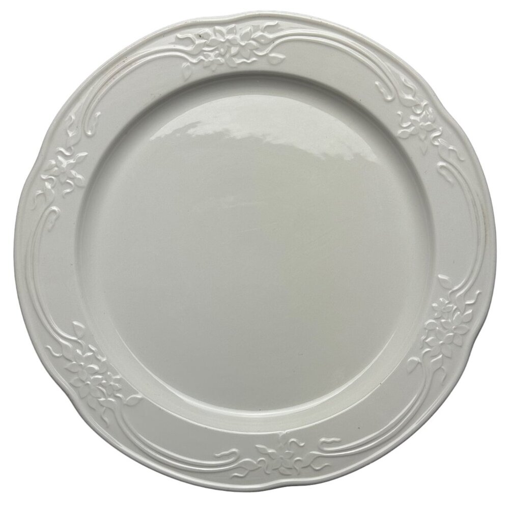 Steelite International White Embossed Dinner Plate 11.75 Inches Set of 8